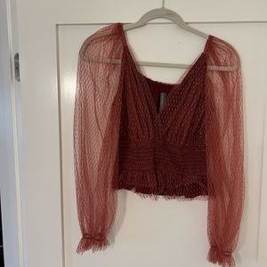 Anthropologie Mesh Detail Blouse